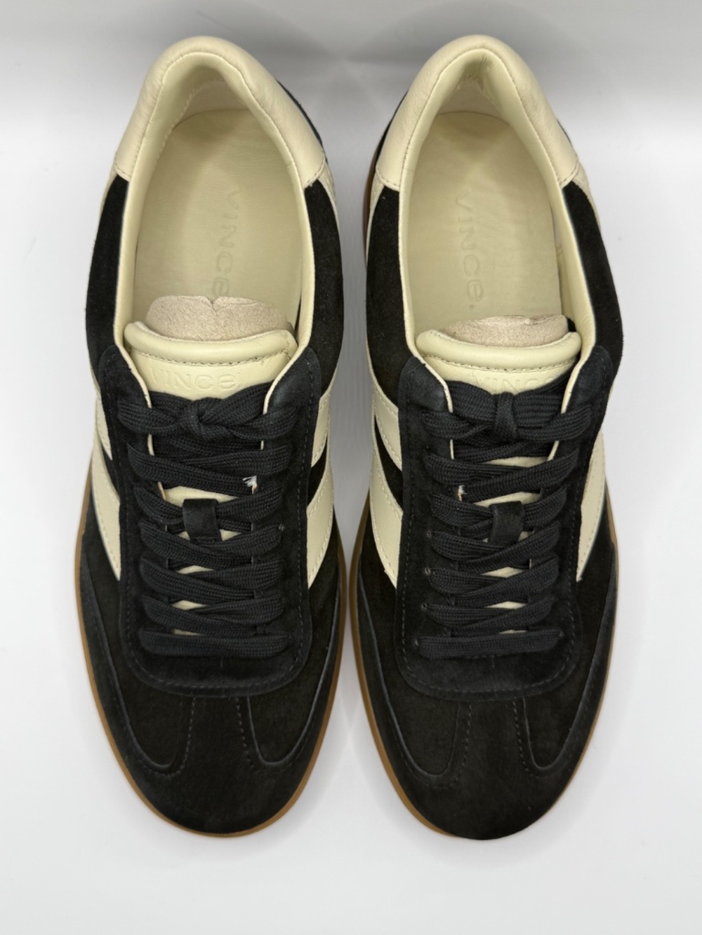 Vince Oasis-M Lace-Up Retro Sneakers Black Suede Cream Leather Men’s 9 - Picture 5 of 5